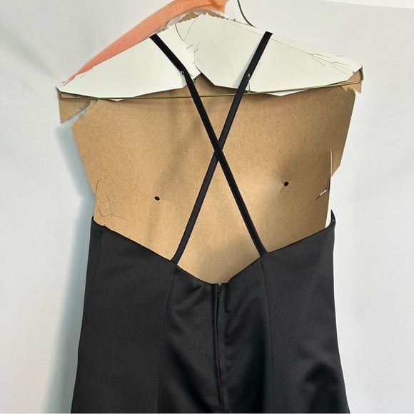 Urban Girl Nites Vintage Y2K Formal Black Gown with Crisscross Back | Size 7/8 - Picture 6 of 10